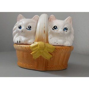 Vintage Kitty Cat's in a basket salt and pepper shakers, made in Japan,...